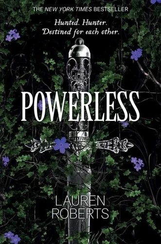 Black Powerless cover with a silver dagger among green vines and small purple flowers, title in white