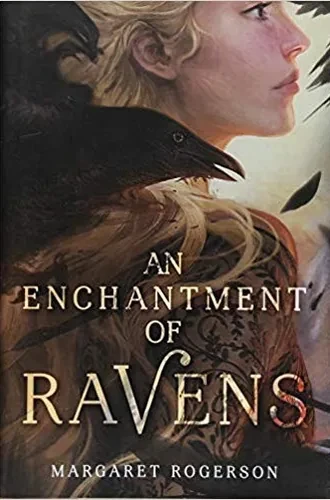An Enchantment of Ravens cover showing a blonde girl in profile with a black raven at her shoulder